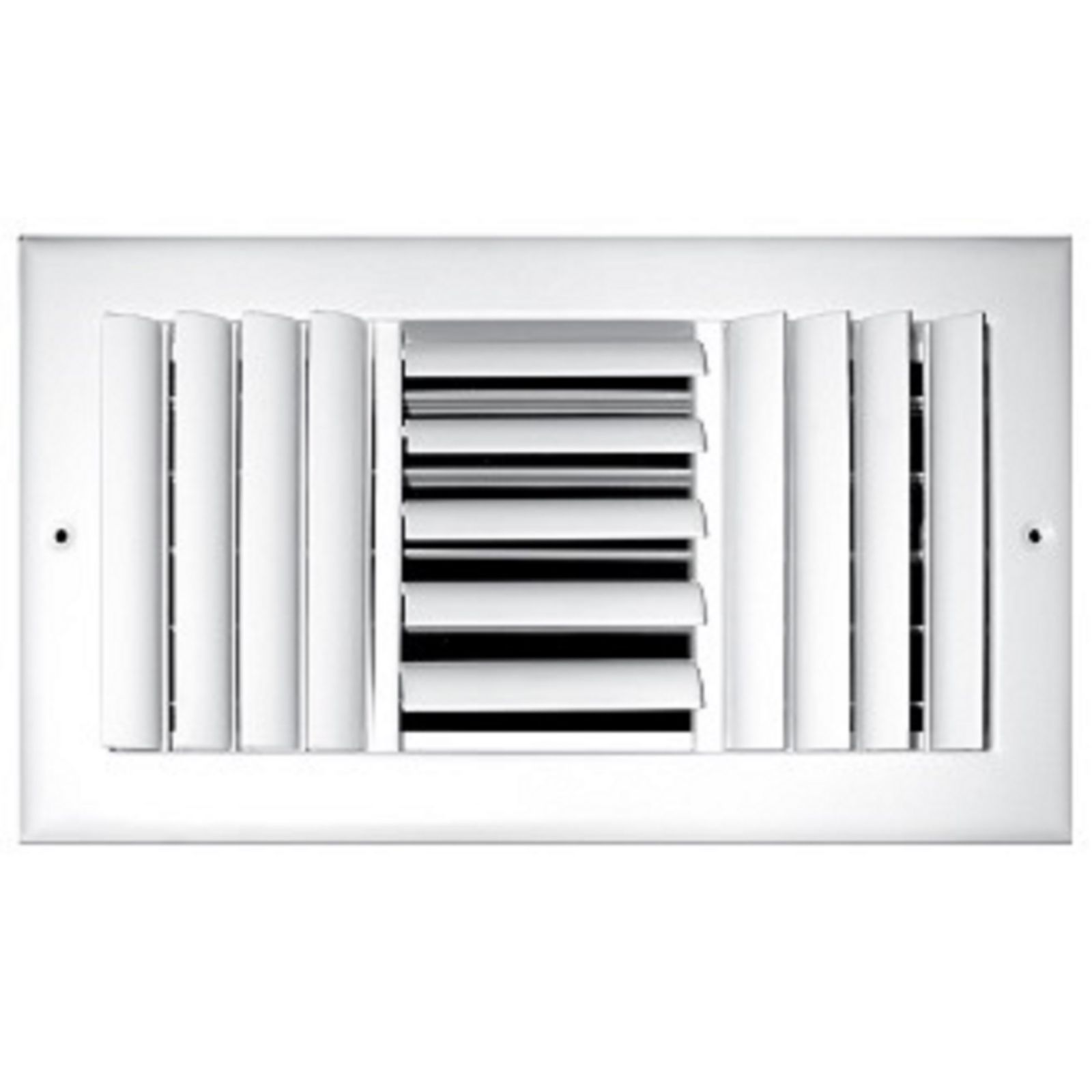 TRUaire 303M 10X06 - Steel Adjustable Curved Blade Wall/Ceiling Register With Multi Shutter Damper, 3-Way, White, 10" X 06"